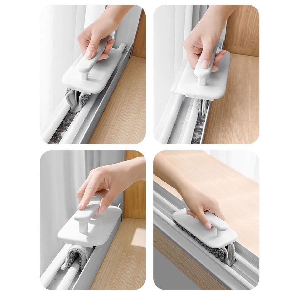 แปรงทำความสะอาดร่องหน้าต่าง ผ้าเปลี่ยนได้ เครื่องมือทำความสะอาดบ้าน ใช้ง่าย รวดเร็ว จัดการร่องยากได้อย่างหมดจด - รูปที่ 2