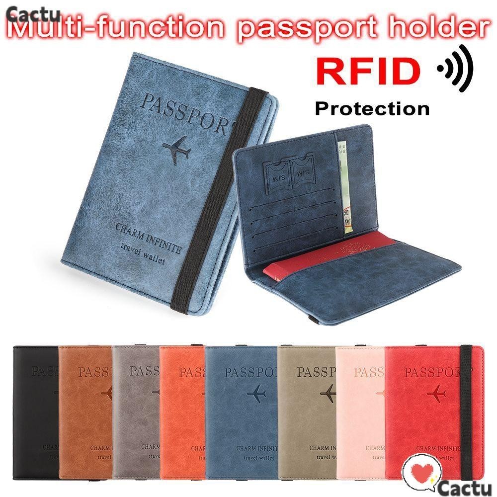 Blackeous กระเป๋าสตางค์หนัง RFID ใส่หนังสือเดินทาง บัตรเครดิต เอกสาร อเนกประสงค์ แบบพกพา บางเฉียบ หลากสี