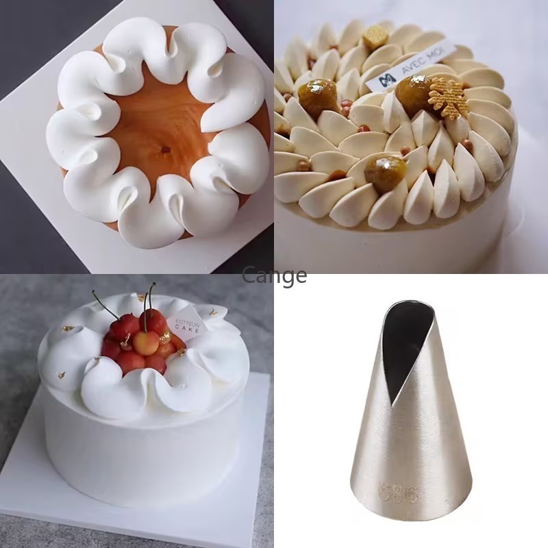 Santa Ana Flower Mouth # 686 # 580 # 580s Seamless V-shaped Cream Cookie Dumpling Squeeze Mouth เครื่องมือเค้กดอกไม้เกาหลี
