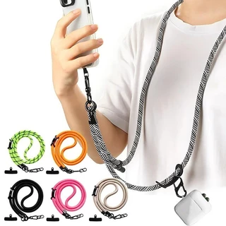 120 ซม. โทรศัพท์มือถือสากล กระเป๋าสะพายข้าง เชือกเส้นเล็ก / สายคล้องคอที่ถอดออกได้ปรับได้จับมือ / เชือกนิรภัยโทรศัพท์มือถือสายรัดไหล่