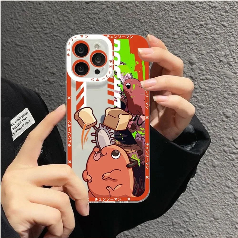 Samsung Xiaomi Oppo Pochita Aesthetic Chainsaw Man อะนิเมะมังงะ Square Edge iPhone Case