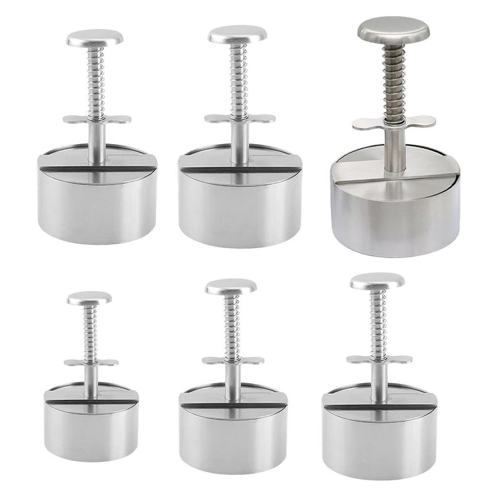 สแตนเลส [Lzdyyh2hl] Burger Smasher Steel Professional Round Manual Meat Pressing Hamburger Press for