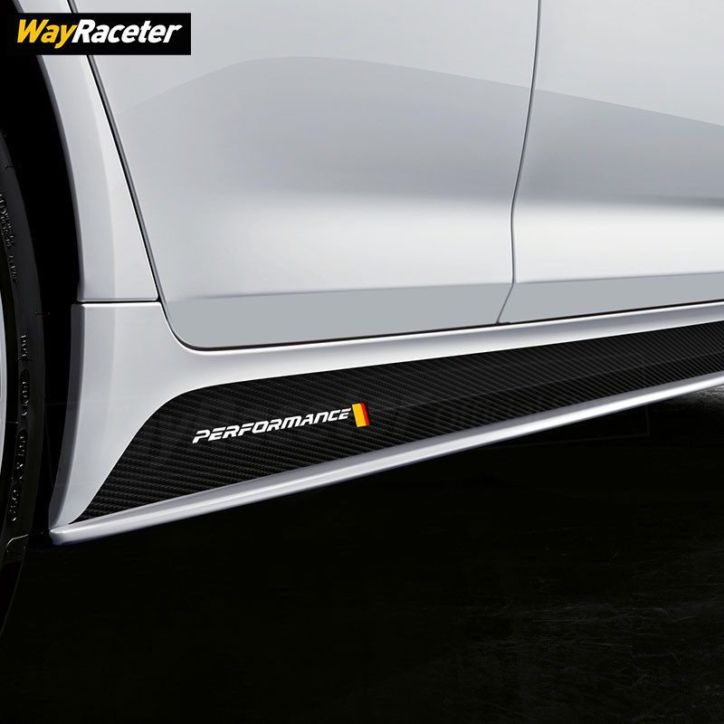 2 ชิ้นรถประตูด้านข้างกระโปรงลายสติกเกอร์ M Performance Body ไวนิล Decal สําหรับ BMW F20 F30 F15 F16 