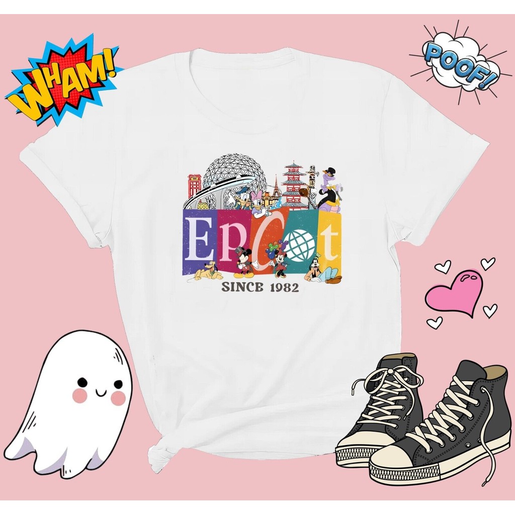Disney Epcot เนื่องจาก 1982 เสื้อยืดผู้ชาย เสื้อยืด Unisex G780