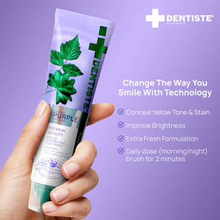 Dentiste’ Anti-Bacteria & Instant Whitening Set ขนแปรงนุ่ม ลดแบคทีเรีย เคลือบฟันขาว ป้องกันฟันผุ ยาสีฟันม่วง Purple
