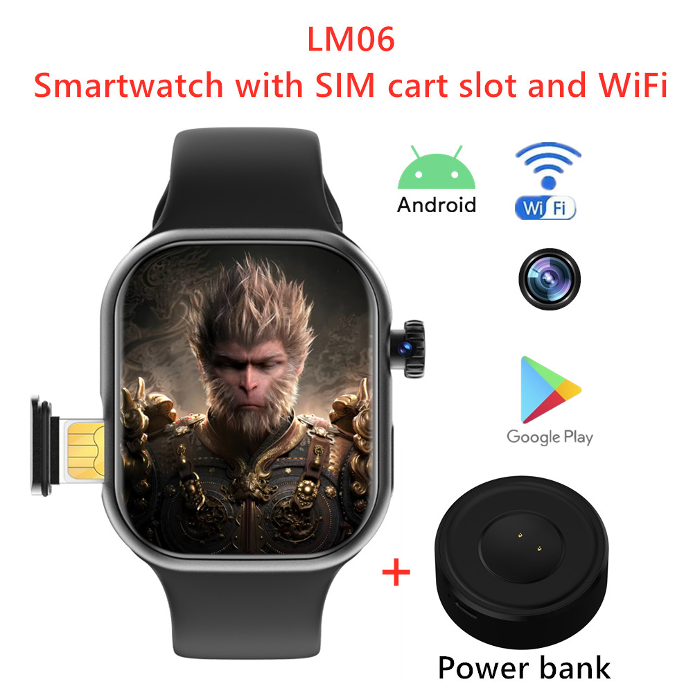 4g/5g Android สมาร์ทวอท์ชพร้อมช่องใส่ซิมและ WiFi LM06 Cellular รุ่น SmartWatch พร้อม Power Bank กล้อ