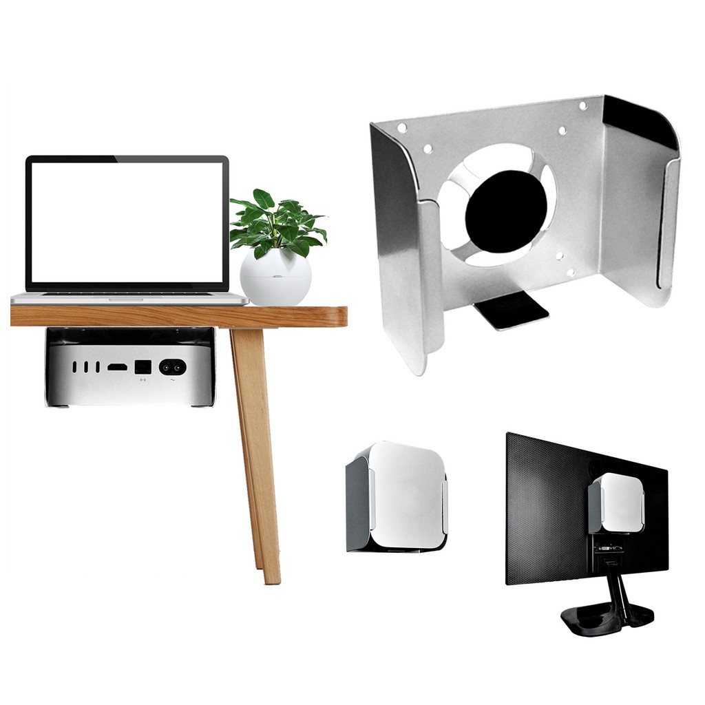 Under Desk Mount สําหรับ Mac Mini M4 ,ประหยัดพื้นที่ Storage Bracket Case Protector Holder Monitor Mount - Wall Mount - ภายใต้ขาตั้งโต๊ะ - อุปกรณ์เสริมสําหรับ Mac Mini M4