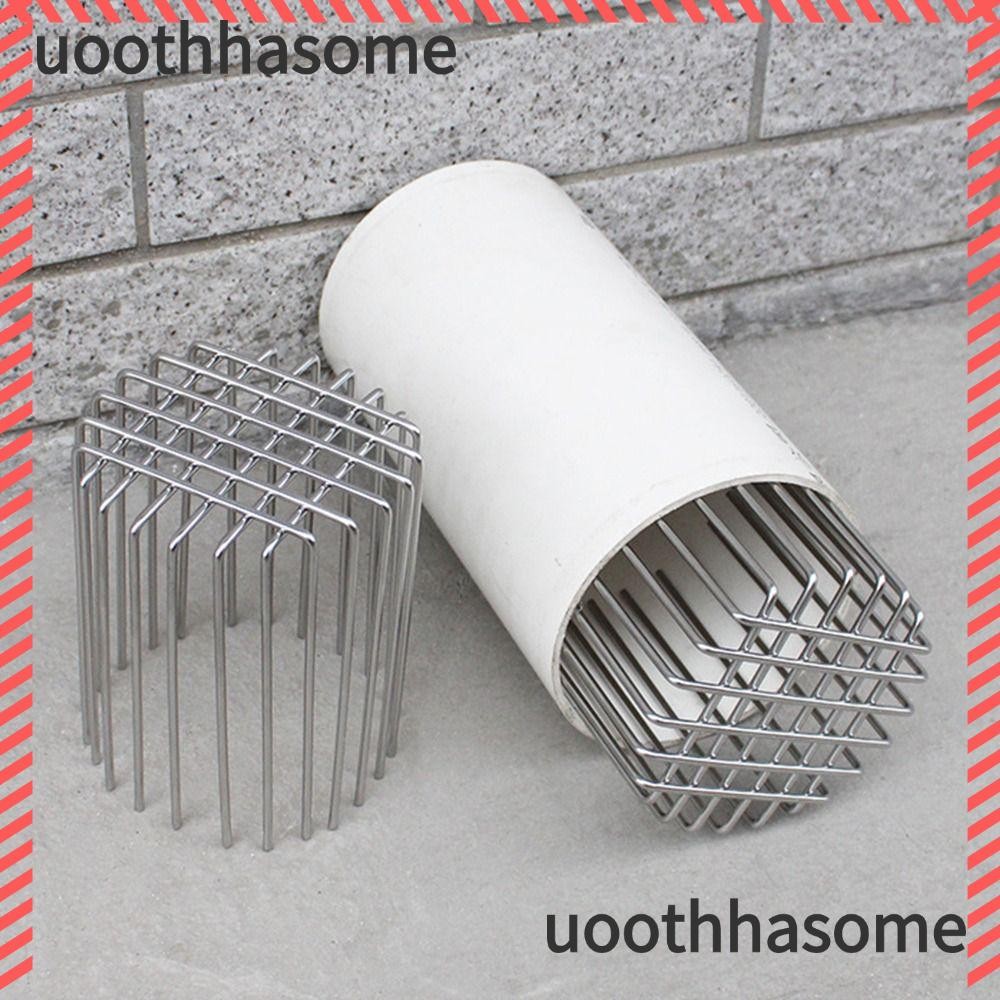Uothhasome ท่อระบายน้ําชั้นหลังคา, ป้องกันการปิดกั้นขนาดใหญ่ Displacement ระเบียงฝาครอบระบายน้ํา, ที่มีประโยชน์รอบสแตนเลส หลังคา ฝนท่อหมวกระบายน้ําท่อประปา