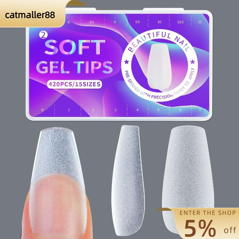 Catmaller88 420 ชิ้นเล็บปลอมเครื่องมือทําเล็บเล็บเจลเคล็ดลับนิ้วมือขยายอัลมอนด์สแควร์โลงศพ