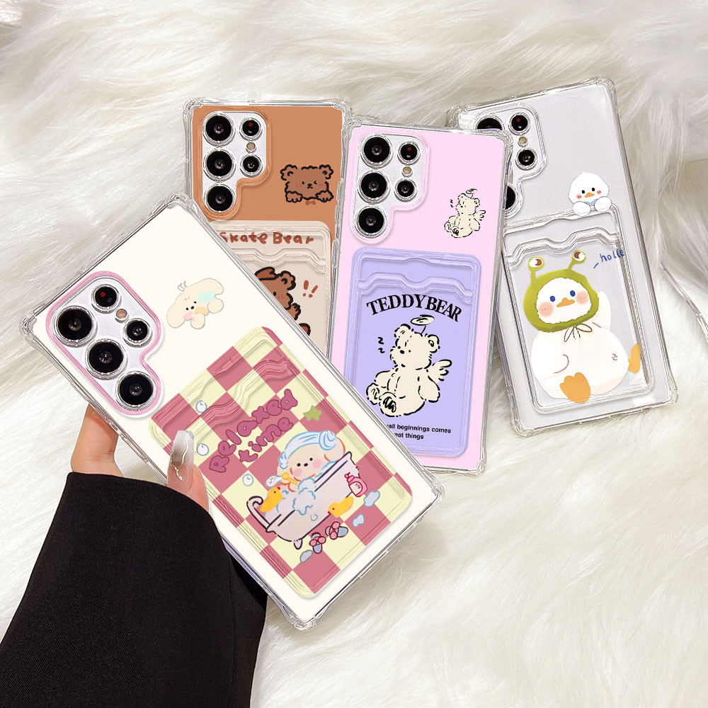 Card Holder เคส For Samsung A56 5G A55 A16 A05S A06 A36 A26 S24 Ultra FE A15 A05 A54 A34 A35 A12 A52 A22 A53 A14 A13 A73