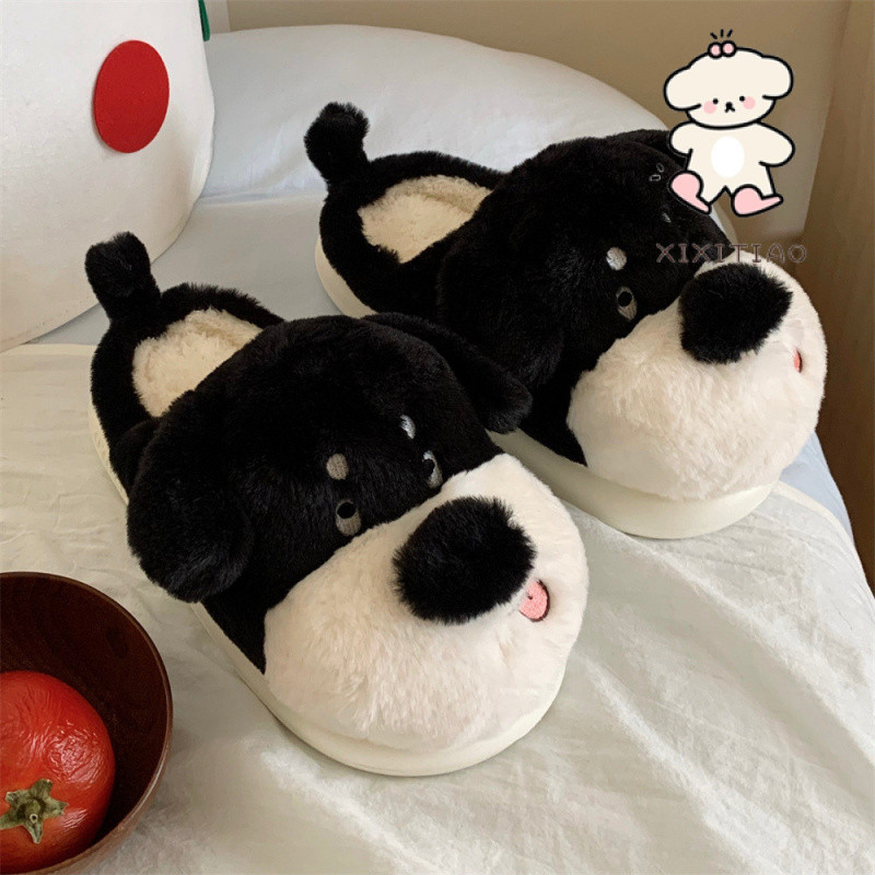 Xixtiao รองเท้าแตะผ้าฝ้ายสุนัขน่ารักชายหญิงสบาย Soft Sole Casual สนุกการ์ตูนบ้านห้องนอน Fun Furry
