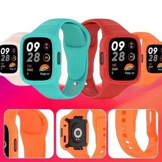 สายซิลิโคนกีฬา for Redmi Watch 3 Active Smartwatch ยางป้องกันหน้าจอกรณีนุ่มเปลี่ยนสายคล้องคอ for Xiaomi Mi Watch 3 Lite