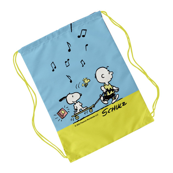 Bundanjai (กระเป๋าเชือกรูด) PN1-กระเป๋าเป้เชือกรูด : PEANUTS-1E Drawstring Backpack (PN1E-DTB-LBL-YE34) W34xH43 cm.