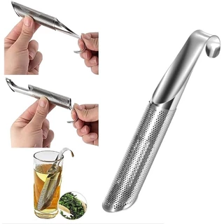 ที่กรองชาสแตนเลสรูปท่อ Tea Infuser พร้อมตะขอ สำหรับชาใบหลวม กาแฟ และแก้วชา