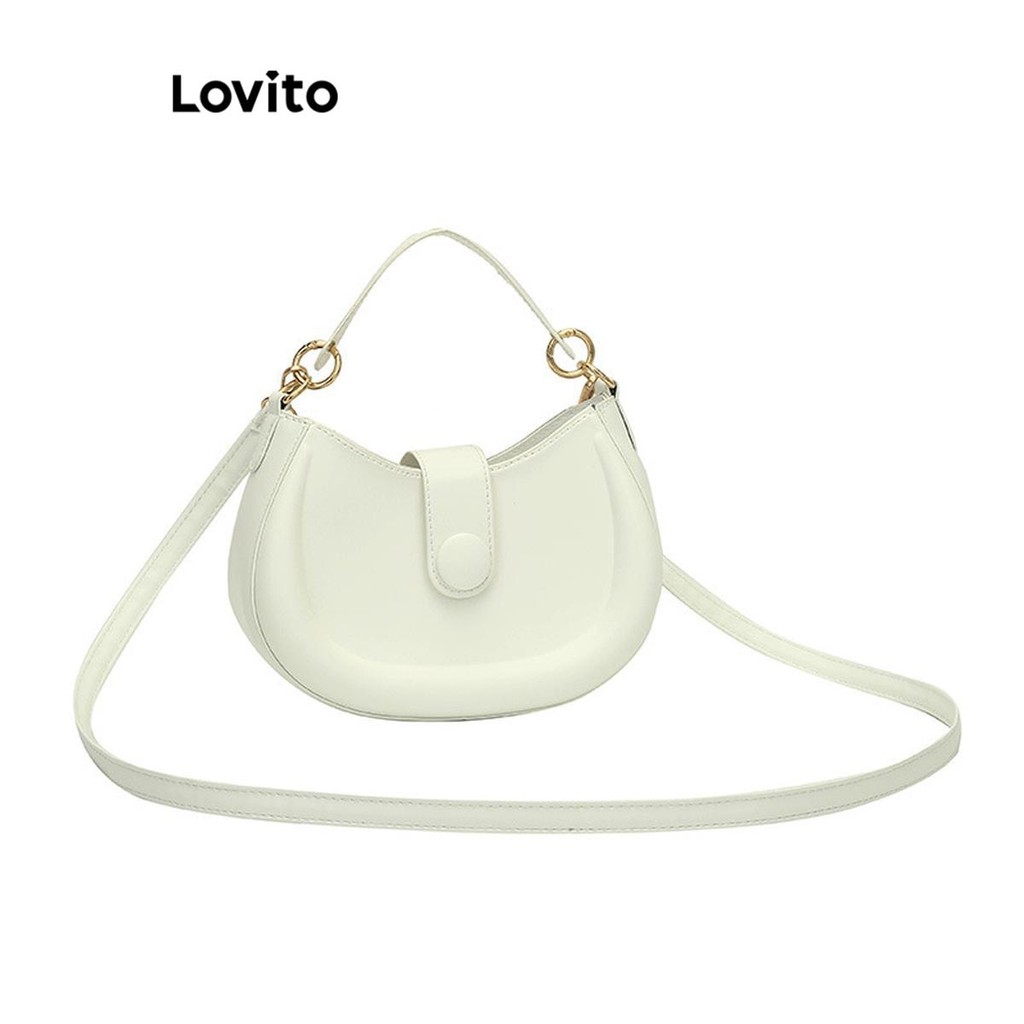 Lovito กระเป๋าสะพายข้าง Hle สีมาการอง เรียบง่าย ดีไซน์ทันสมัย เรียบง่าย น่ารัก กระเป๋าสะพายไหล่ขนาดเล็กสำหรับผู้หญิง LFA71275