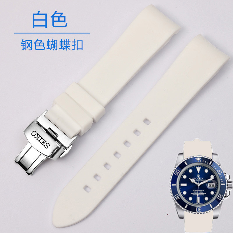 18/19/20/21/22 มม. สายนาฬิกาซิลิโคนโค้งสําหรับ Seiko 5 & Prospex Diver - Sporty & Durable Replacement Strap for Men - Perfect Fit for Green & Black Watches