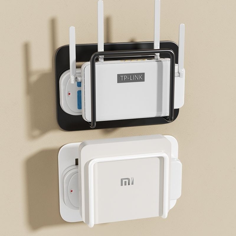 ขาตั้งเราเตอร์/ที่ยึดเราเตอร์ ชั้นเก็บ WiFi ติดผนังแบบคงที่ ชุดกล่องเก็บของแบบไม่ต้องเจาะ 25.3.12