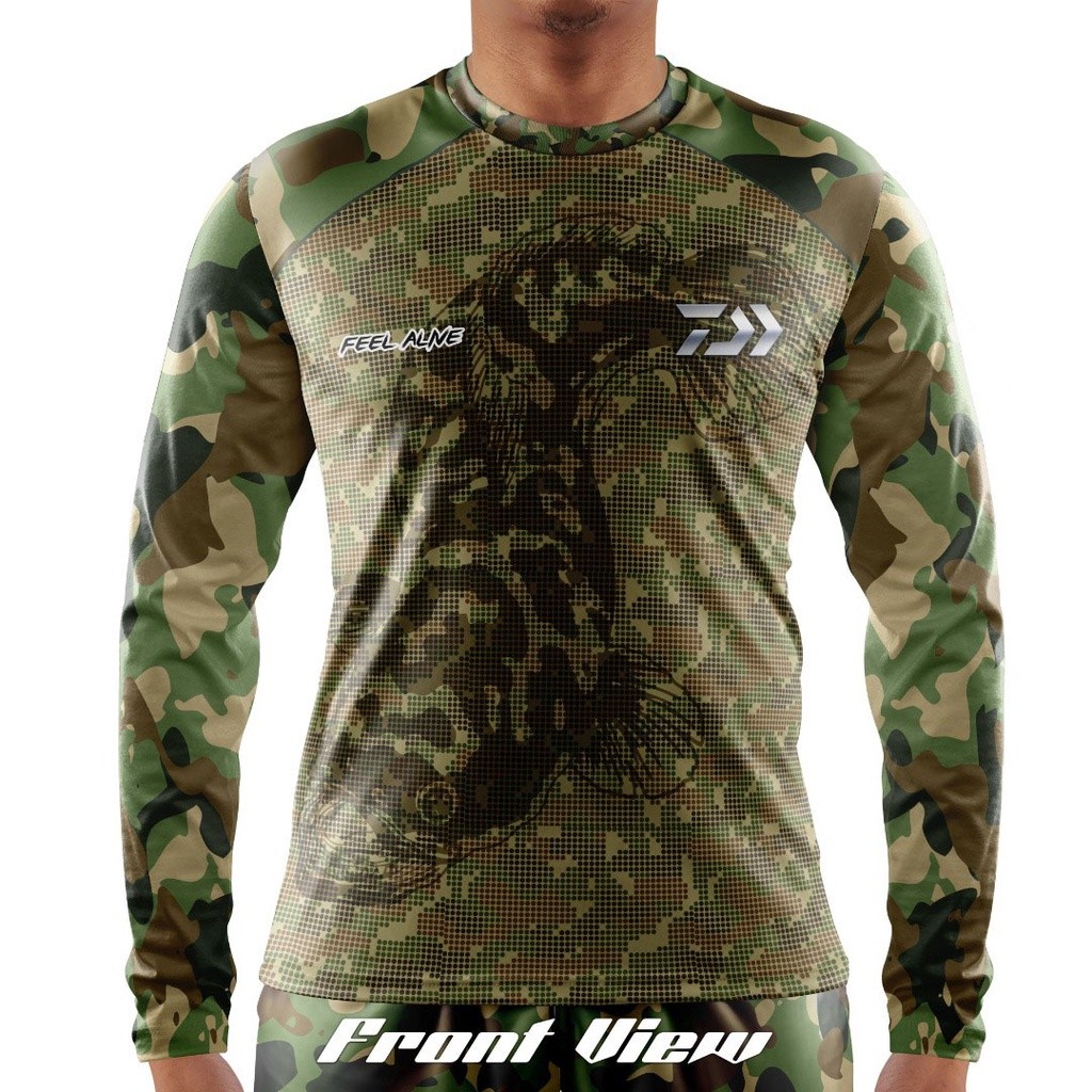 เสื้อกีฬาตกปลาลายพรางรุ่นตกปลาแขนยาว)