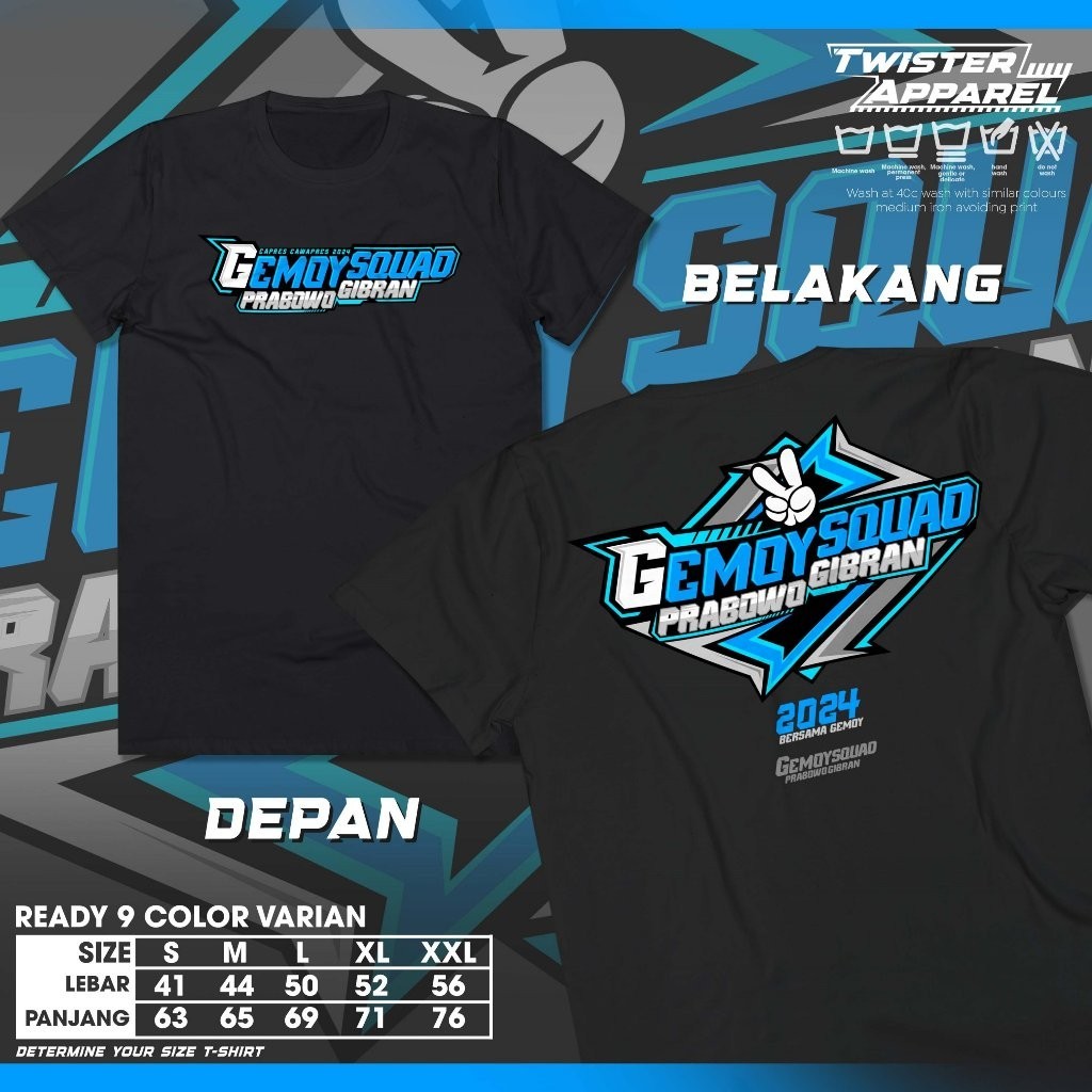 RAN STORE - Prabowo Gemoy Squad President 2024 เสื้อยืด - Prabowo Subianto Gibran Presidential Elect