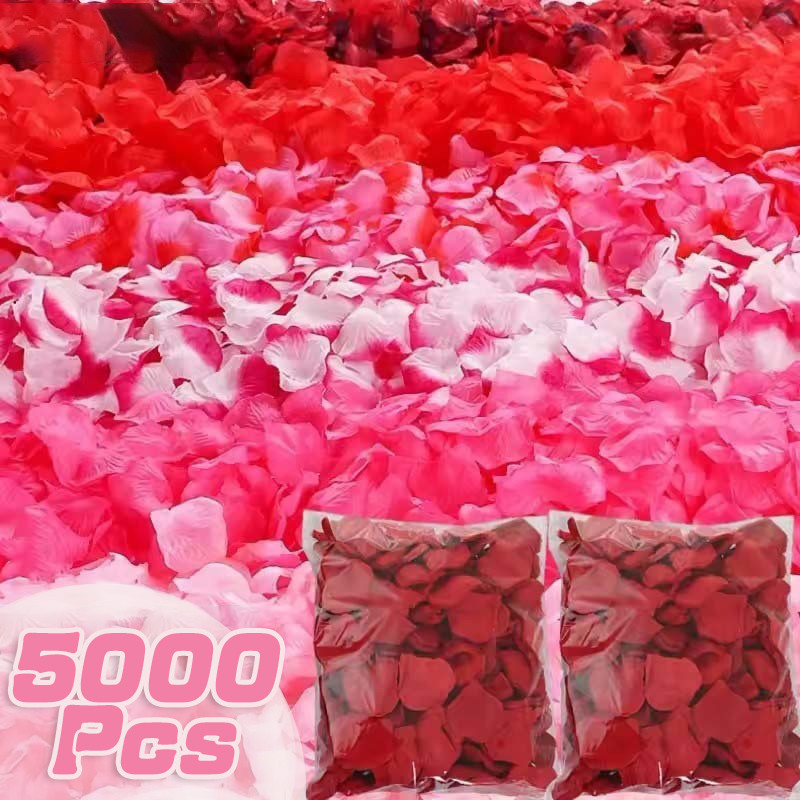 1000/3000/5000ชิ้นประดิษฐ์กลีบดอกกุหลาบปลอม-ผ้าไหมโรแมนติกจําลองดอกไม้กลีบ-วันวาเลนไทน์ตารางงานแต่งงานตกแต่ง