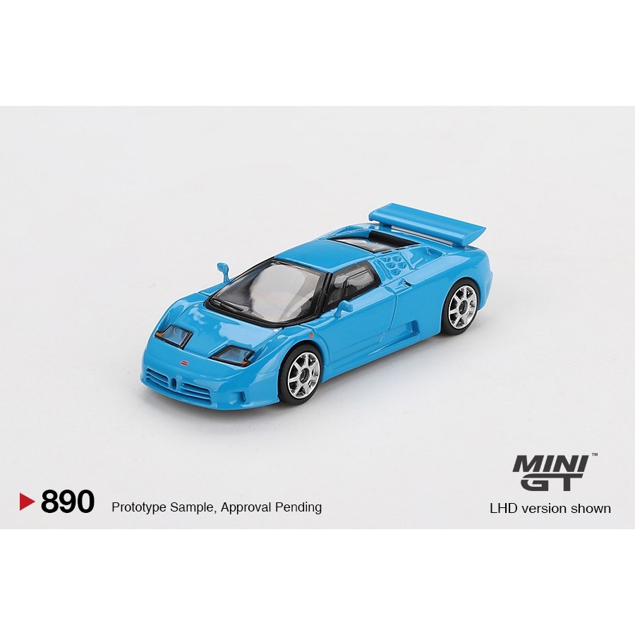 MINI GT 1/64 #890 BUGATTI EB110 SUPER SPORT BLU BUGATTI