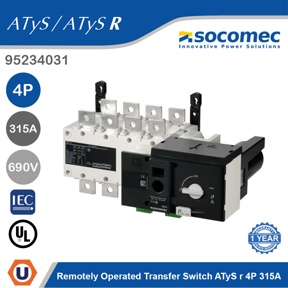 Socomec Remotely Operated Transfer Switch ATyS r 4P 315A | 95234031 | Ucanbuys