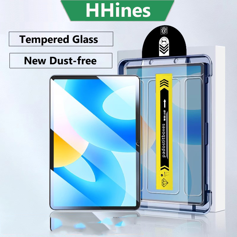 HHines กระจกนิรภัยสําหรับ IPad 2025 11th Gen A16 11" 10th Gen 10.9 A2696 A2757 10.2 9th 8th 7th Air 7 Air 6 5 4 3 2 1 9.7 Mini 6 ติดตั้งง่ายกระจกฝุ่นฟรีป้องกันหน้าจอ