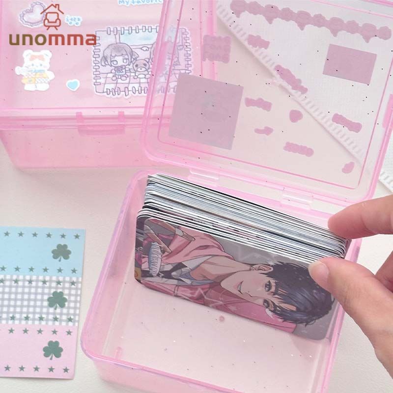 🎈กล่องพลาสติกใสทรงสี่เหลี่ยมขนาดเล็กสำหรับเก็บของและจัดระเบียบการ์ด วัสดุ PP พร้อมฝาปิด unomma thumbnail 5