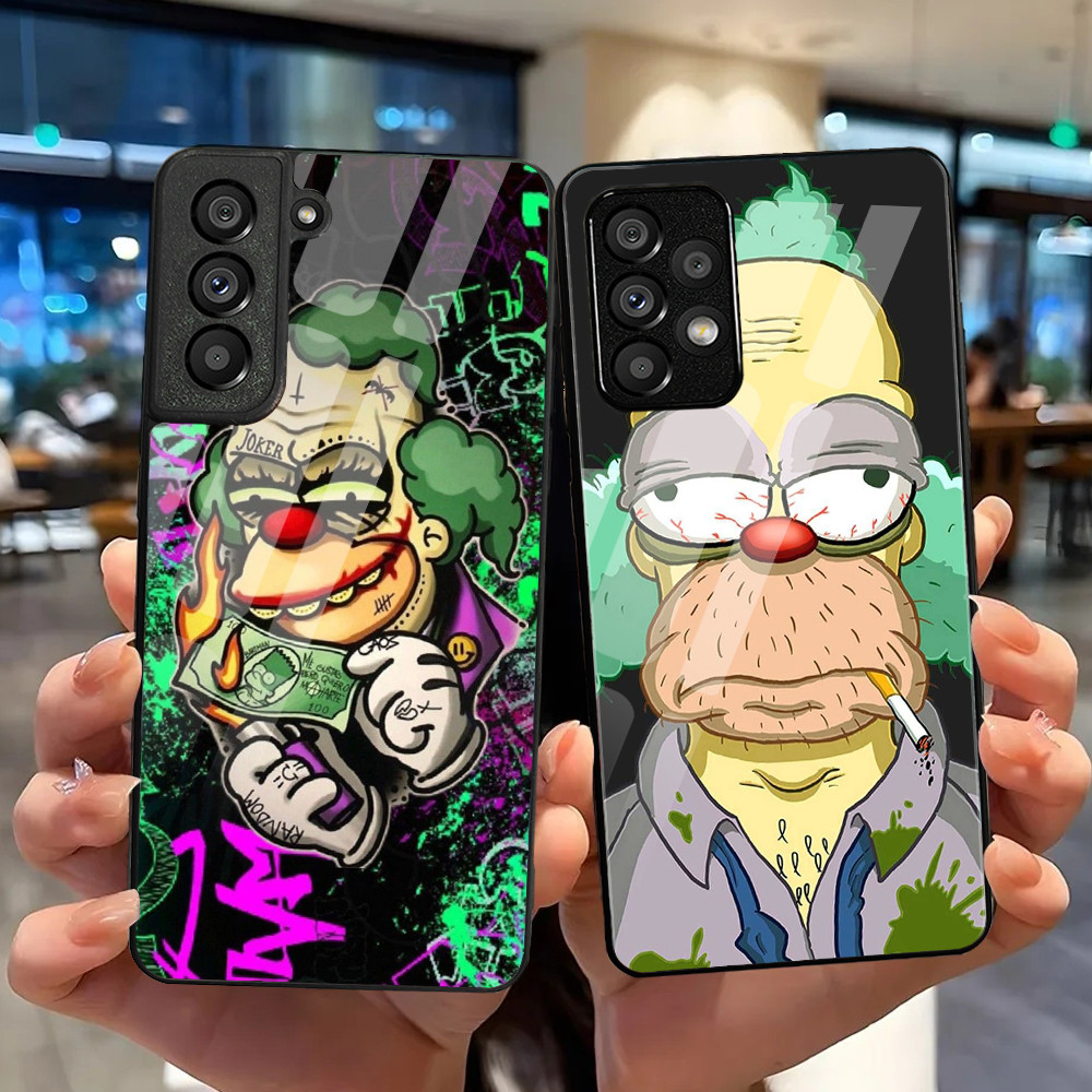 Krusty dollar กระจกนิรภัยเคสโทรศัพท์สําหรับ Samsung Galaxy ฝาครอบ S24 ULTRA S23 S22 PLUS S21 S20 FE 