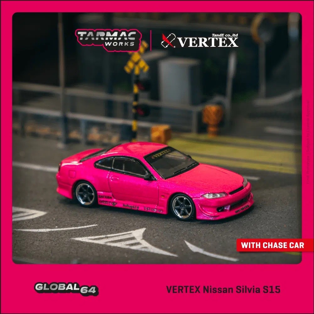 Tarmac Works 1:64 GLOBAL64 VERTEX Nissan Silvia (S15) Pink Metallic T64G-023-PI