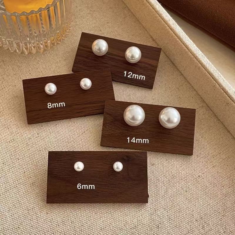 999银耳钉纯银耳钉耳钉女正圆999银透气质拼图 白养耳环 999 เท้าเงินหูหลุมต่างหู, Shijia หูมุก daishangdi32424.my20250319