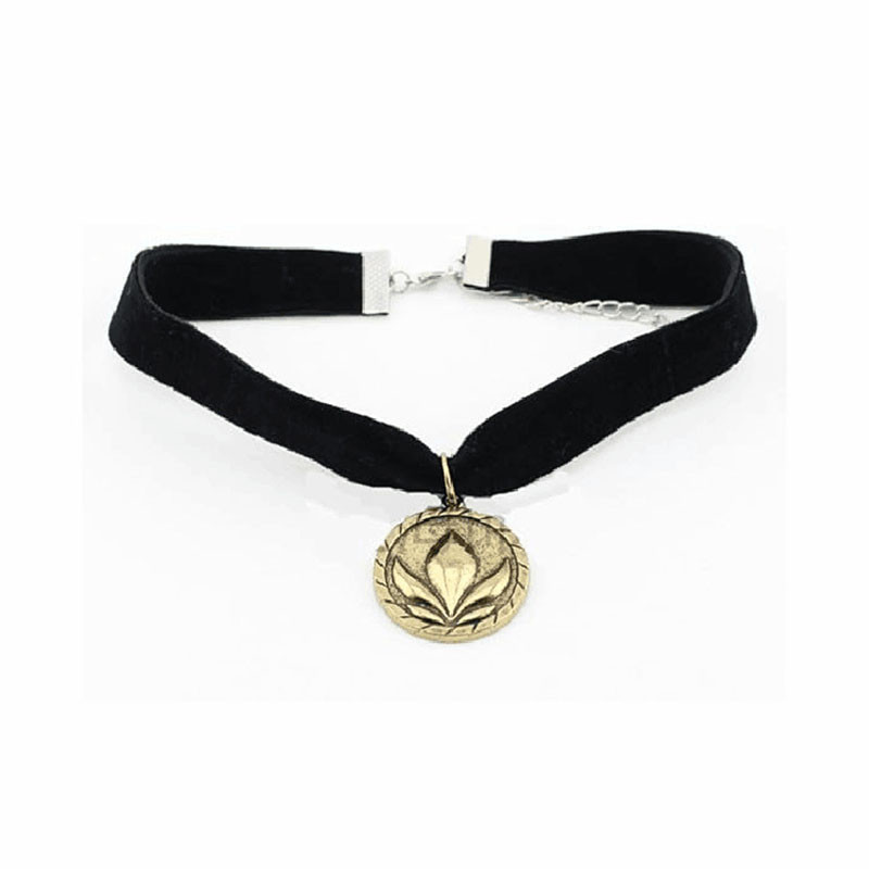 Disney Frozen Anna สร้อยคออะนิเมะคอสเพลย์เด็ก Arendell Choker กํามะหยี่สีดําผ้าโลหะจี้เครื่องประดับอุปกรณ์เสริมของขวัญ - รูปที่ 2