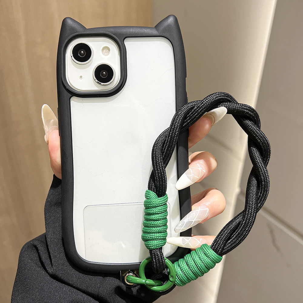 3D เคสโทรศัพท์มือถือ iPhone 11 13 15 12 14 Pro Max เคสไอโฟน11 XR X XS Max หูแมวเกาหลีน่ารัก with Pho