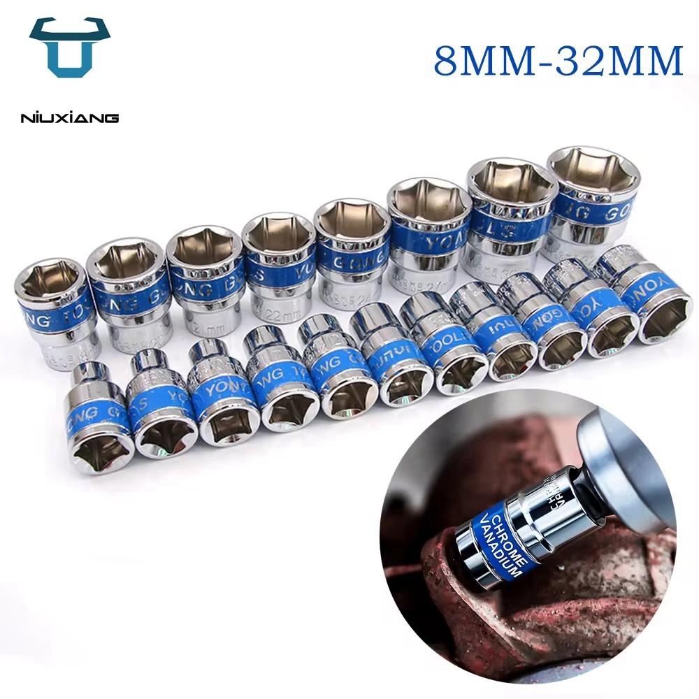 8-32 มม. 1/2 "ไดรฟ์ชุดซ็อกเก็ตผลกระทบลึกซ็อกเก็ตนิวเมติกหัวประแจ