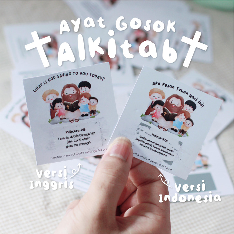 ขายส่ง 100 ชิ้นสามารถปรับแต่งโลโก้ Gold Verse Rub / Scratch Card / Christian Greeting Card Bible Ver