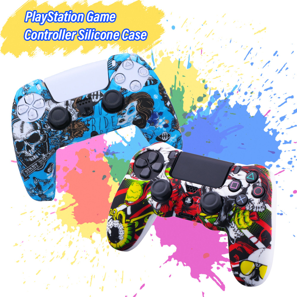 ซิลิโคนเคสสําหรับ PS5 น่ารัก เคสจอยPS4 ฝาครอบเกมแพด Kawaii อุปกรณ์เสริมจอยสติ๊ก Skin Grip Playstation 5 Anti-Slip