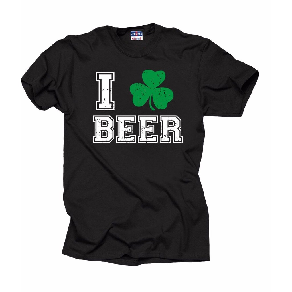 เสื้อยืด Saint Patrick Day I Love Beer Shamrock Irish Ireland Tee Shirt