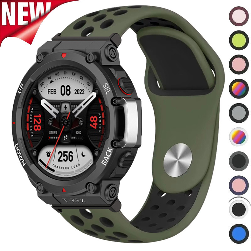 ซิลิโคน Breathable สําหรับ Huami Amazfit T-Rex 3/2 สมาร์ทวอท์ชกีฬาสร้อยข้อมือเข็มขัดสําหรับ Amazfit T Rex Trex 2 Pro Correa อุปกรณ์เสริม