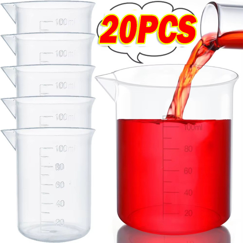 ถ้วยตวง 100 มล. – บีกเกอร์ห้องปฏิบัติการพลาสติกใส – ภาชนะตวงทําอาหารอบในครัว, 5/10/20 ชิ้น ราคา ถูกที่สุด ดีลบีเคเค แกลเลอรีภาพที่ 7