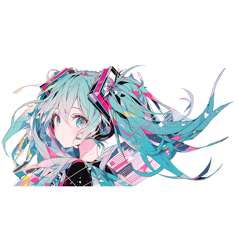 SGLink สติกเกอร์รถ Hatsune Miku 3D กันน้ํา กันแดด ป้องกันรอยขีดข่วน ลายอนิเมะ