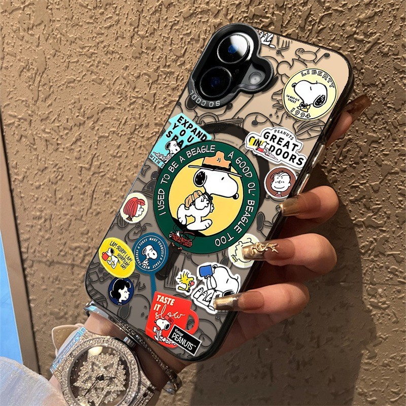 ส่งไว❤️เคสไอโฟน 13 11 14 15 16 17 Pro Max เคสไอโฟน Cute cartoon Snoopy ShockProof ป้องกันเลนส์ PC+TP