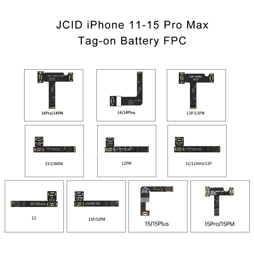 แผงซ่อมแบตเตอรี่ JC jcid V1s pro v1se สายเคเบิลแบบยืดหยุ่นสำหรับ iPhone SE 11 - 15PM