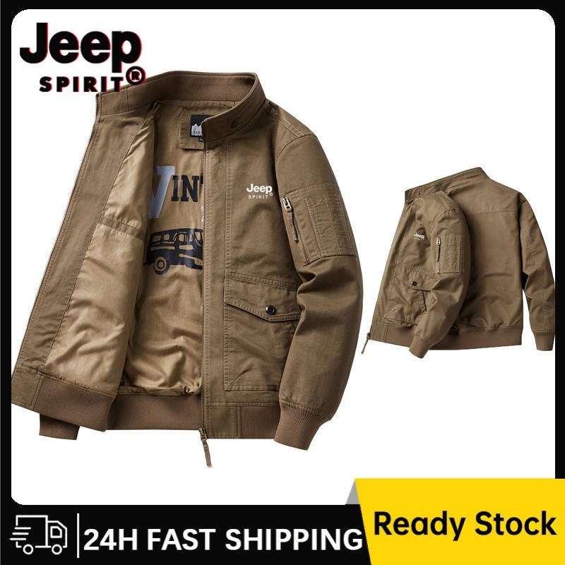 Jeep SPIRIT เสื้อโค้ทอเนกประสงค์ลําลองสําหรับบุรุษฤดูใบไม้ผลิและฤดูใบไม้ร่วงเสื้