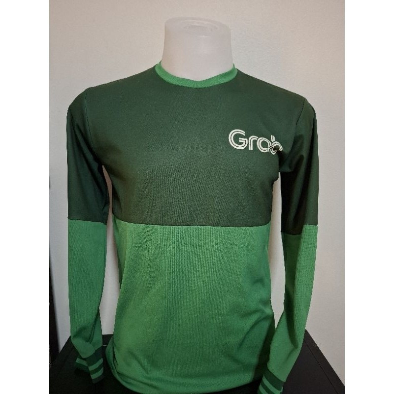 เสื้อยืดแขนยาว Grab Food สำหรับพนักงานจัดส่ง ระบายอากาศ ดูดซับความชื้น เสื้อยืดผ้าแห้งเร็วและเย็นสบาย