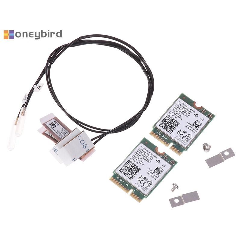 Honeybird 9560NGW การ์ด WiFi + เสาอากาศ 1733Mbps ไร้สาย AC 9560 Dual Band 2.4G/5G BT 5.0 802.11Ac M.