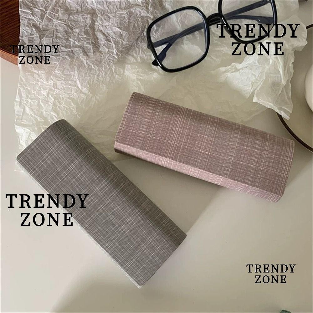 Trendyzone กล่องแว่นตา, กระเป๋าใส่แว่นกันแดดทนแรงกดแบบพับได้, แฟชั่นหนัง PU แบบพกพาฝาครอบป้องกันผู้หญิงเด็กผู้หญิง
