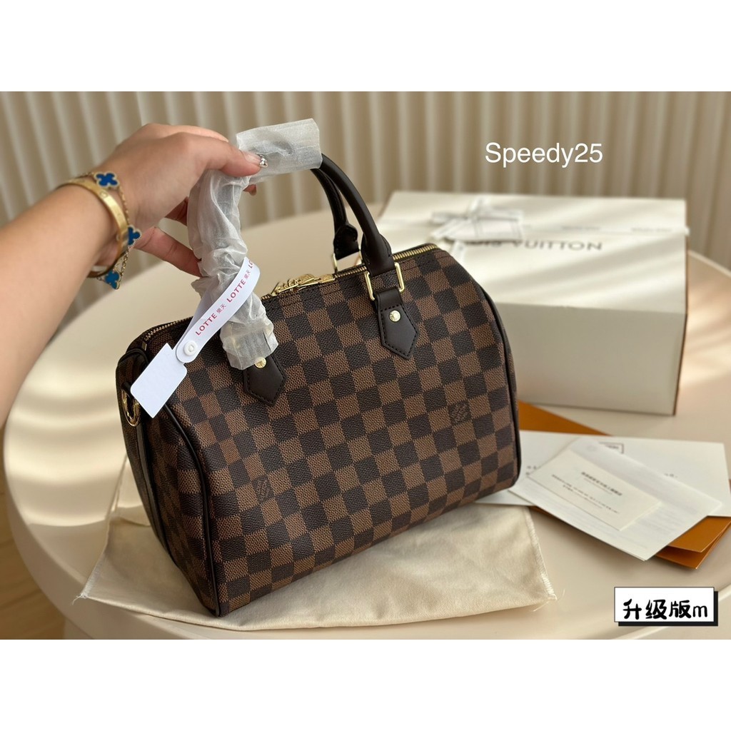 L-speedy กระเป๋าถือสตรี กระเป๋าสะพาย กระเป๋าสะพายข้าง แฟชั่นช้อปปิ้ง (พร้อมกล่อง)