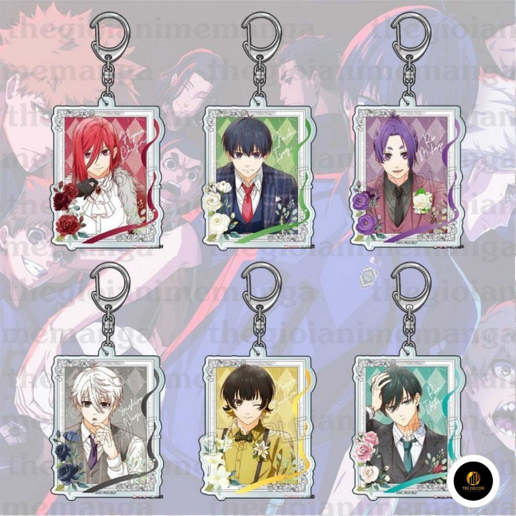 พวงกุญแจพิมพ์ลาย BLUE LOCK Striker No. 1 ver ROSE FRAME อะนิเมะ chibi Mica ในอะคริลิคของขวัญน่ารัก