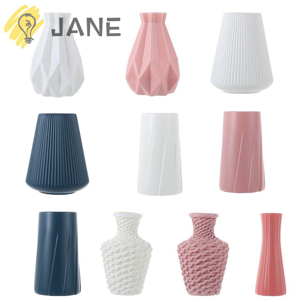 Jane แจกันดอกไม้พลาสติก เซรามิกเทียม สําหรับห้องนั่งเล่น