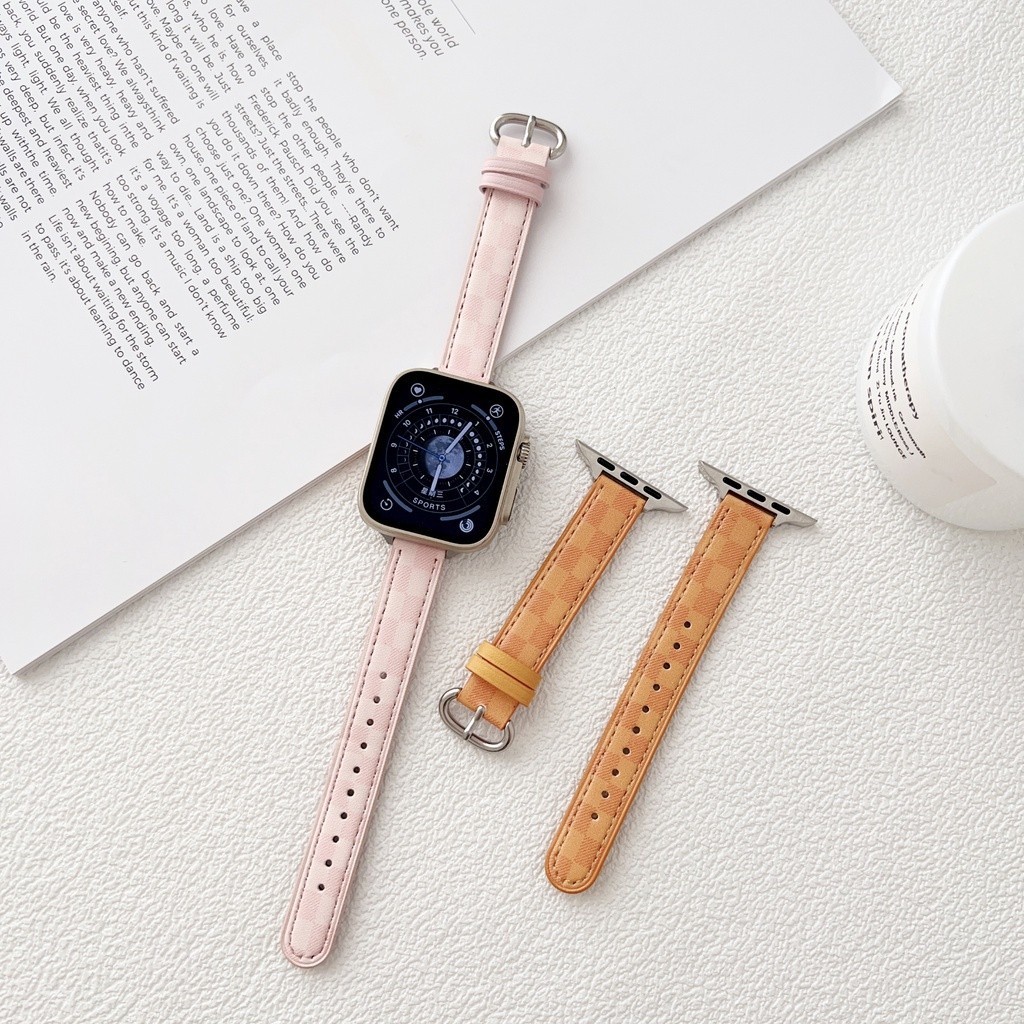สายนาฬิกาข้อมือหนังแท้ สําหรับ Apple Watch 9 8 7 6 5 4 3 2 1 SE Ultra2